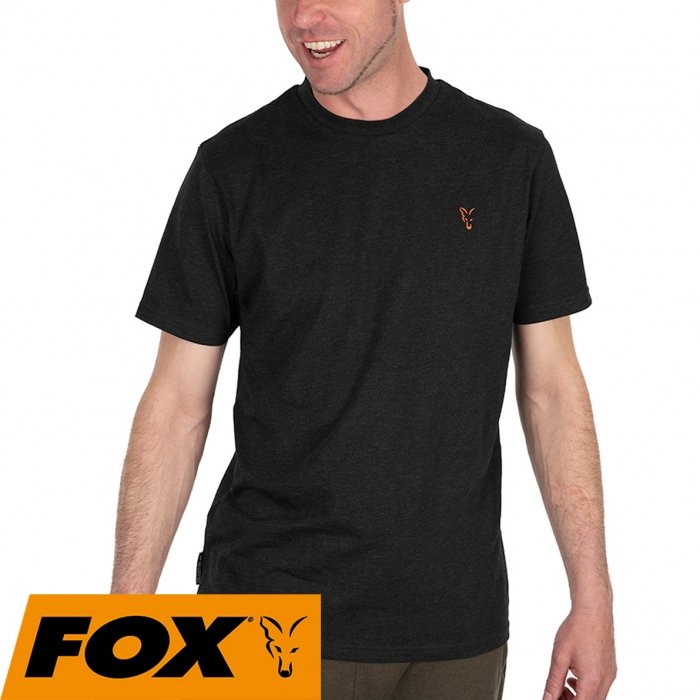 Футболка Fox Collection T-Shirt Black Marl Orange Logo L 1шт