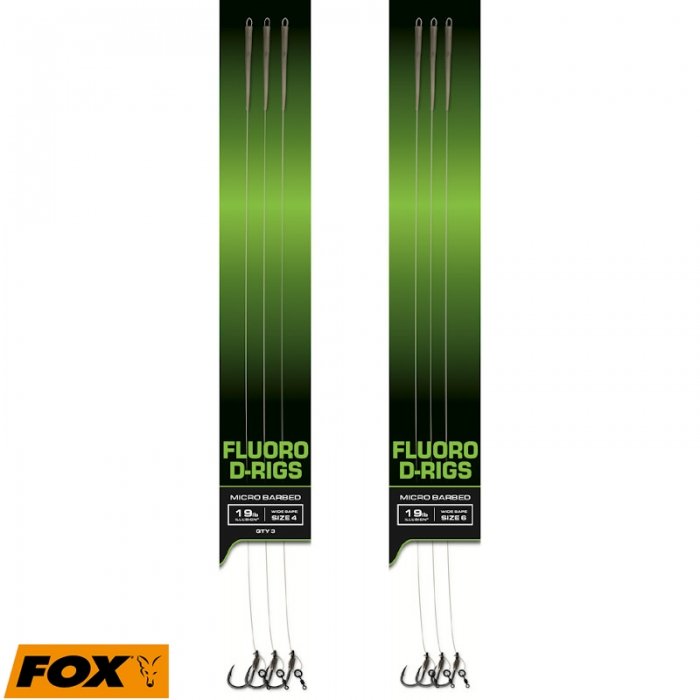 Готовый поводок Fox Carp Ready Rigs Fluoro D-Rig 30cm 19lb Size 6 3шт