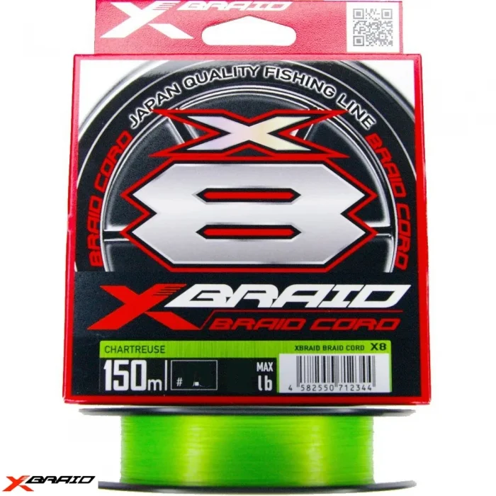 Шнур YGK X-Braid Cord X8 Chartreuse 0,260mm PE:2,5 45lb 150m