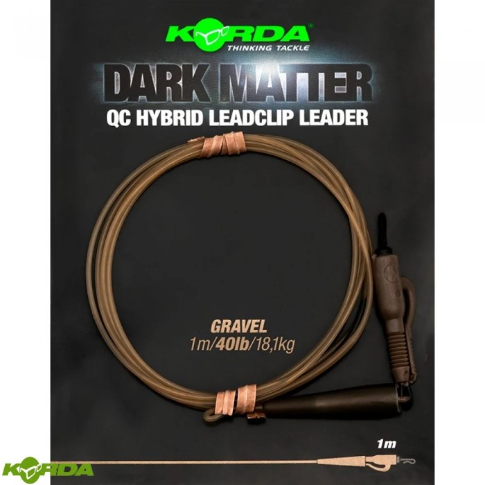 Готовая оснастка Korda Dark Matter Leader QC Hybrid Clip Gravel 40lb/18,20kg 1m Готовая оснастка Korda Dark Matter Leader QC Hybrid Clip Gravel 40lb/18,20kg 1m