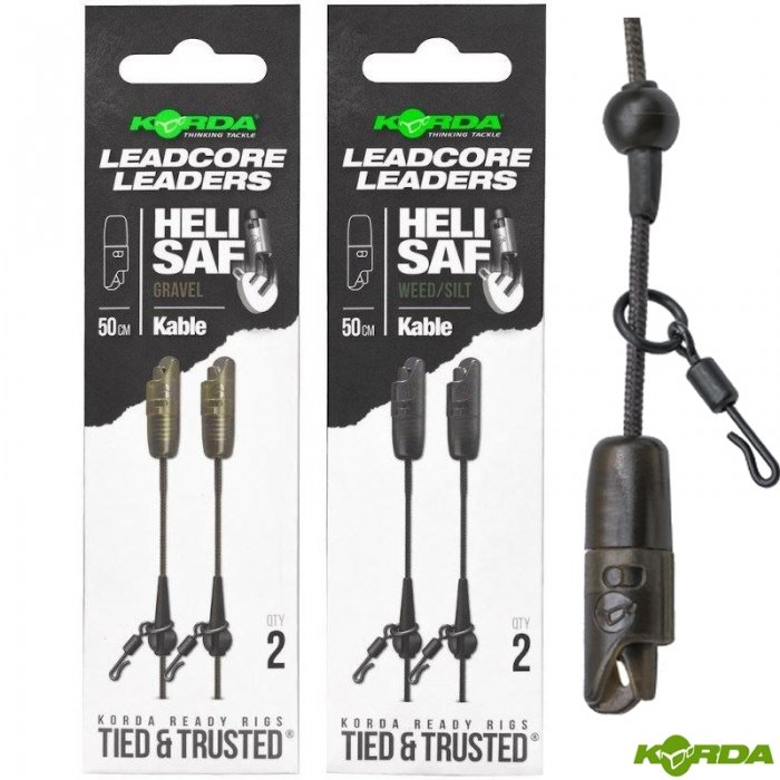 Готовый поводок Korda Kable Leadcore Leader Heli Safe Weed 50cm 2шт