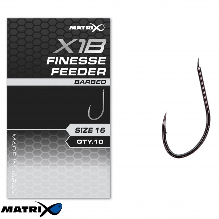 Крючки Matrix X1B Finesse Feeder Hooks Barbed Size 16 10шт