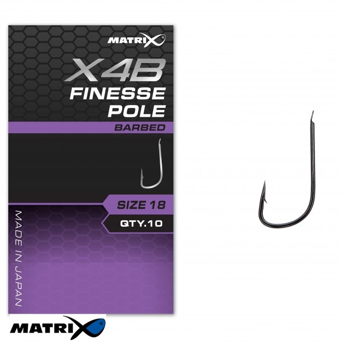Крючки Matrix X4B Finesse Pole Hooks Barbed Size 18 10шт