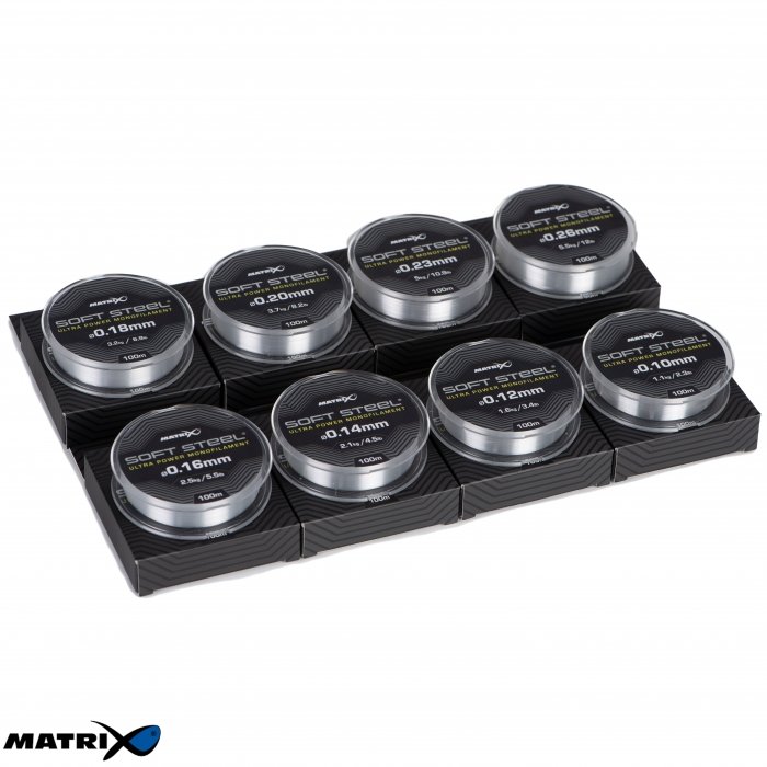 Поводочный материал Matrix Soft Steel Ultra Power Monofilament 0,10mm 2,3lb 1,1kg 100m